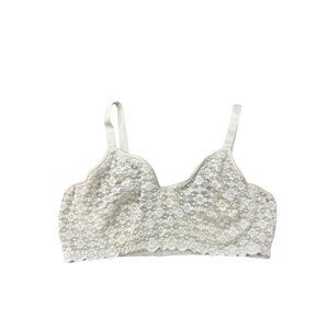Olga White Lace Underwire Bra Size 36D Adjustable Straps Preppy Minimalist